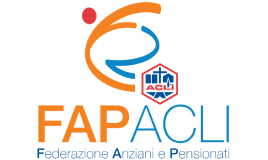 Logo FAP ACLI - Federazione Anziani e Pensionati, con una figura stilizzata arancione e il simbolo delle ACLI.