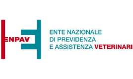Logo ENPAV con la scritta 'Ente Nazionale di Previdenza e Assistenza Veterinari' e un simbolo grafico rosso e azzurro.