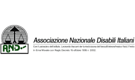 Logo dell'Associazione Nazionale Disabili Italiani (ANDI) con testo descrittivo e un simbolo grafico con una bilancia.