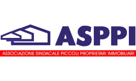 Logo ASPPI Associazione Sindacale Piccoli Proprietari Immobiliari, con tre tetti di case stilizzati.