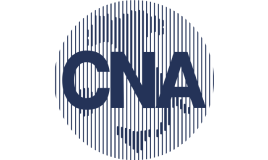 Logo CNA con sigla blu scuro sovrapposta alla mappa dell'Italia stilizzata a linee verticali, in un cerchio.