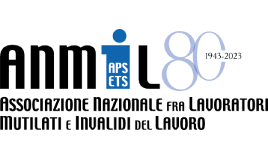 Logo ANMIL Associazione Nazionale fra Lavoratori Mutilati e Invalidi del Lavoro, con il numero 80 per l'anniversario.