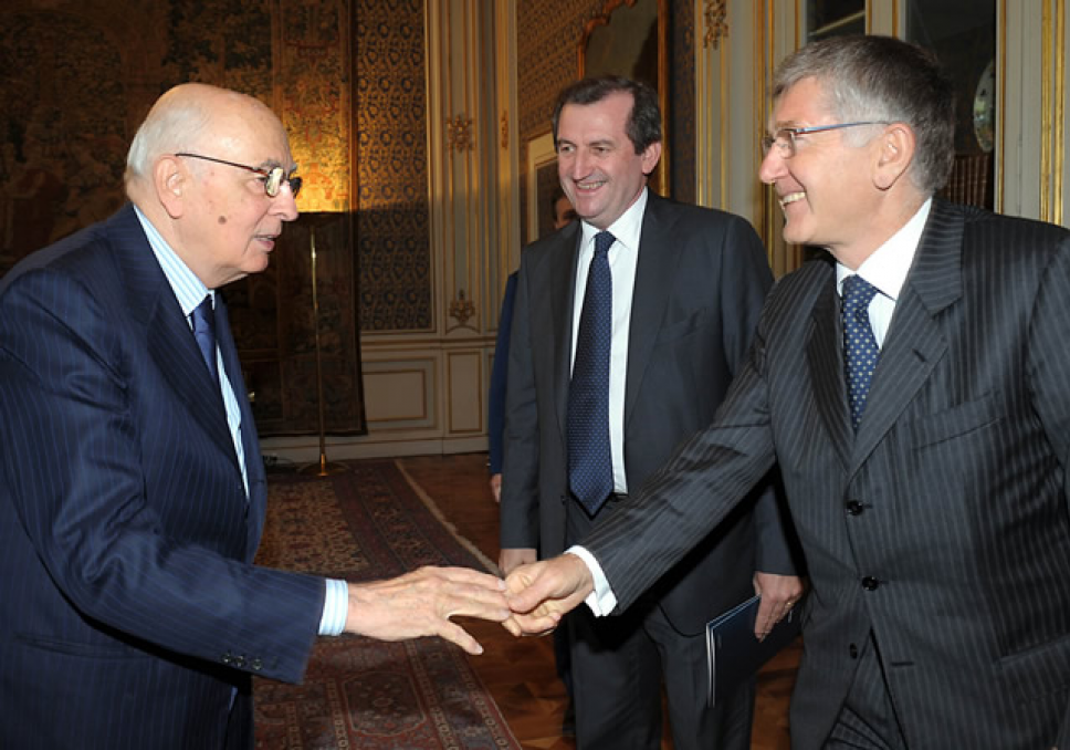 Pierluigi Stefanini e Carlo Salvatori dal Presidente Napolitano